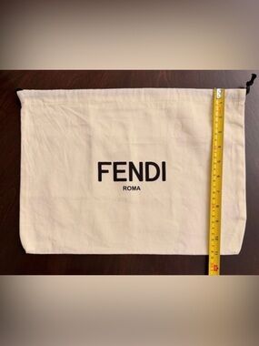 Fendi Cream Canvas Dust Bag with Black Logo 15x11